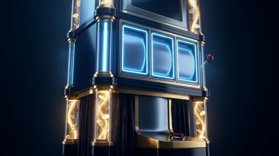 Colonne de jackpot en laiton et en verre dont le compteur monte
